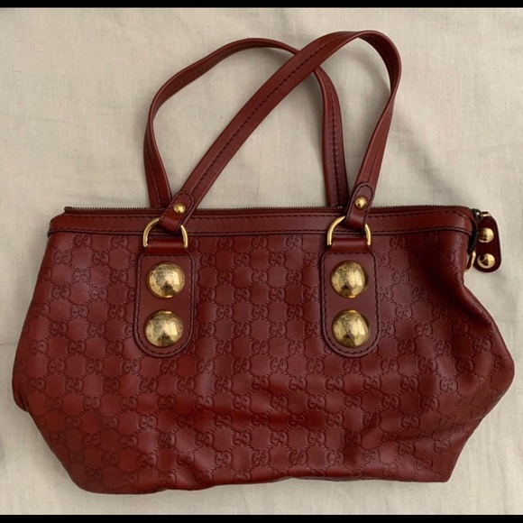 💯 BUTTER LIKE LEATHER 100% Authentic Gucci Monogram Satchel Tote Handbag Purse - Picture 4 of 10